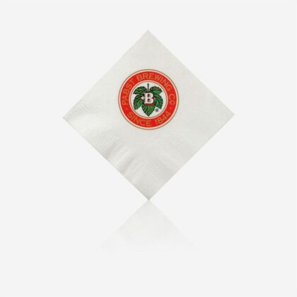Imprinted White Beverage Napkin - 5 x 5