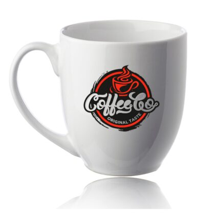 Promotional White Bistro 16 oz Glossy Coffee Mug